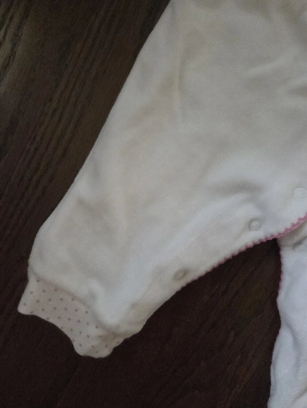 Caeters 6M Girls White Velour Ballet Slipper Romper